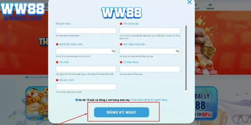 Điều kiện để đăng ký WW88 newbie cần lưu ý